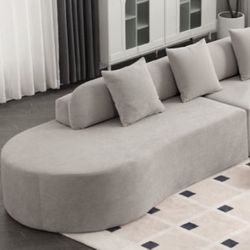 Light Gray Chaise Lounge High Density Injected Foam Sofa [NEW] **Left Side ONLY  (NO ASSEMBLY REQ)