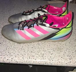 Adidas Soccer Cleats Silver Pink Neon