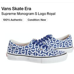 Supreme  Vans Monogram S Royal Blue Size 11