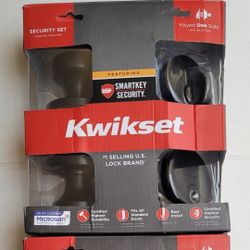 Kwikset Matte Black Pismo Smartkey Door Lock Sets 