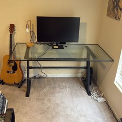 Metal Desk Glass Top