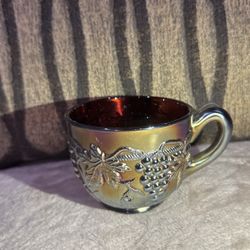 Northwood Marked GRAPE & CABLE Amethyst Carnival Glass Coffee Custard PUNCH CUP