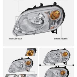Chrome Headlights Fits 2006-2011 Chevrolet HHR Lamps Assembly Pair Set