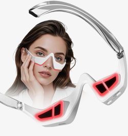 Terapia de luz roja bajo los ojos, 4 modos de luz roja debajo de los ojos, terapia de gafas de microcorriente, masajeador de ojos, para bolsas de ojos