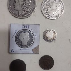 1899 Morgan And Barber 6 Coin Set