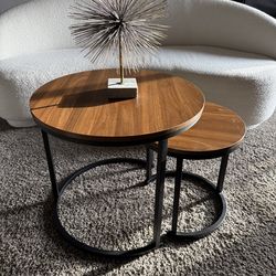Modern Nesting Coffee Tables + Gold Decor