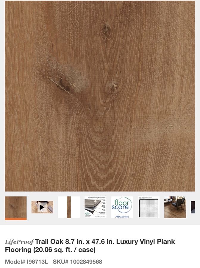 LifeProof Trail Oak 8.7 in. x 47.6 in. Luxury Vinyl Plank Flooring