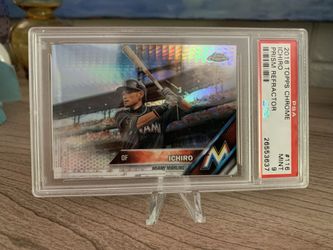 Ichiro Suzuki Topps Chrome Prizm REFRACTOR 2016 PSA 9( **Pop 6** 8 Higher)