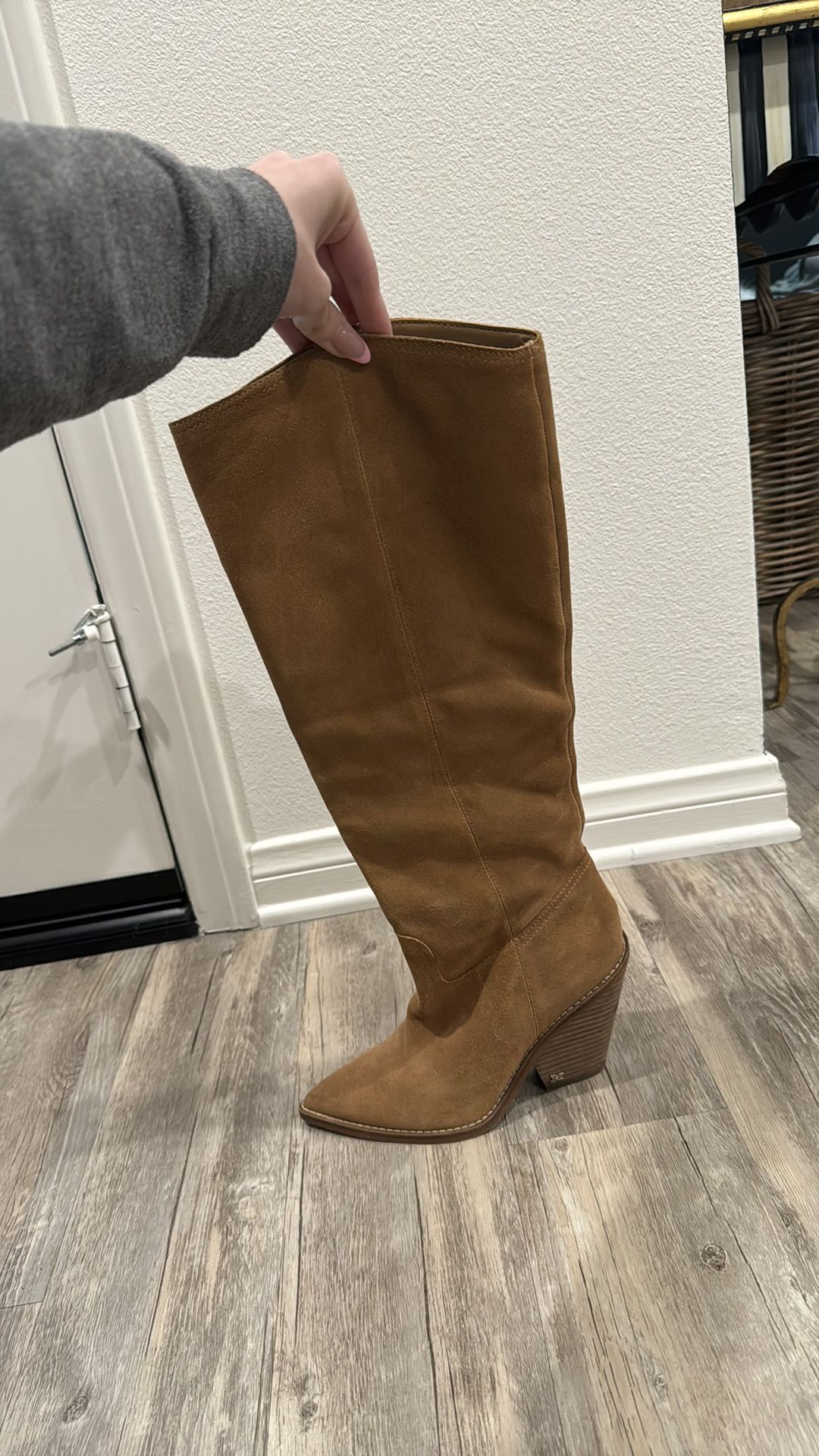 Tan Knee High Suede Boots