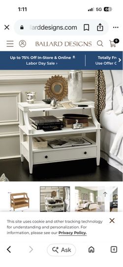 White Nightstand with Drawer