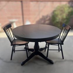 IKEA INGATORP Black Table With 2 Chairs