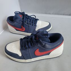 Nike Air Jordan 1 Low USA Men’s Size 9 Women’s 10 CZ8454-400 Red White Blue