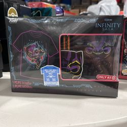 Funko - Black Panther - Infinity Saga Blacklight Pop and t-shirt #891