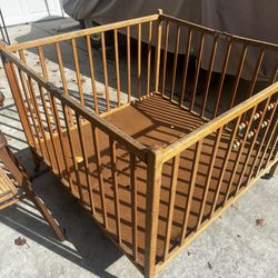 Vintage High Chair And Playpen