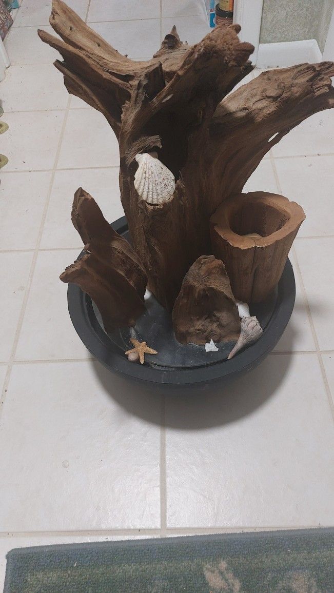 Large Decorative Tabletop Driftwood Fountain