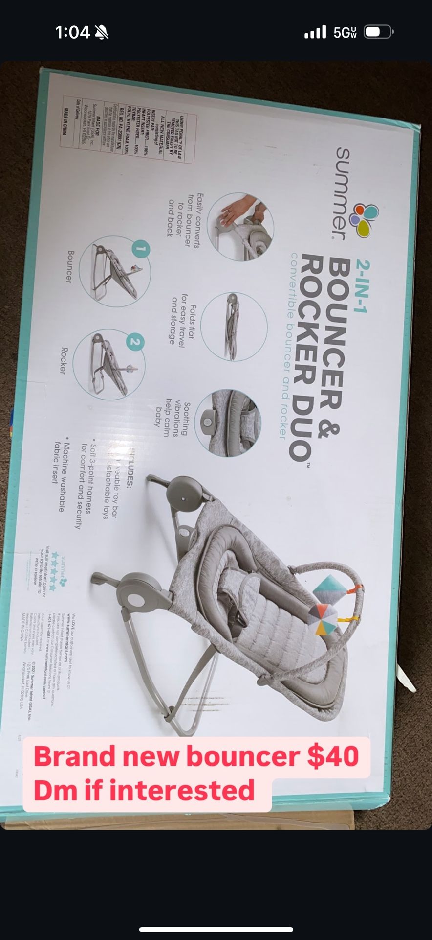 Ingenuity Soothing Bouncer For Baby 