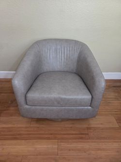 Modern gray swivel barrel chair excellent condition