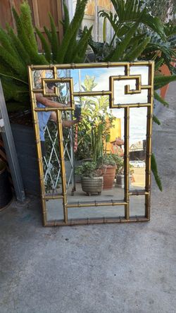 Extremely solid Mid Century Brass mirror, not hollow