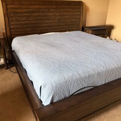 Havertys furniture - king size bed frame plus two nightstands.