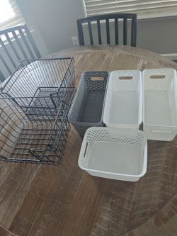 Metal and Plastic baskets