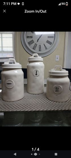 Rae Dunn set of 3 Canisters