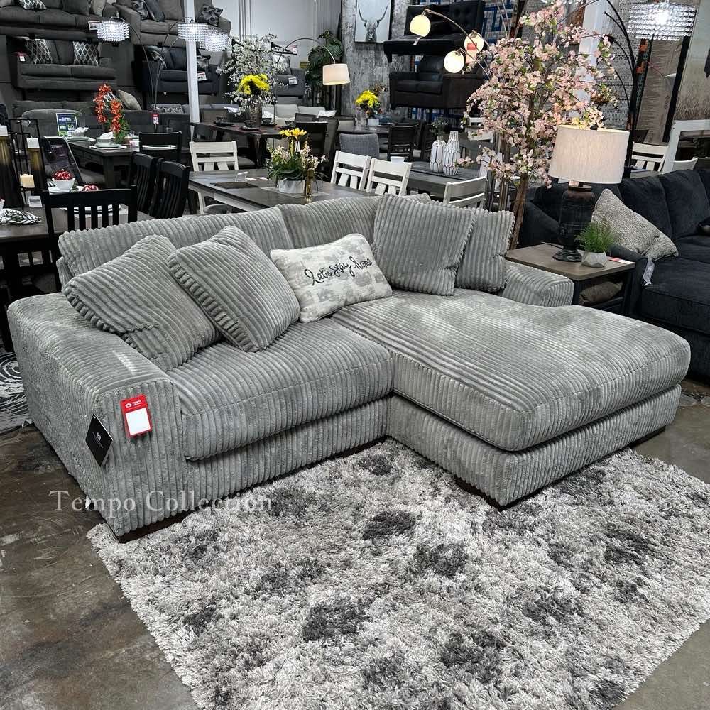 Sofa Couches for Living Room Grey Corduroy Sectional