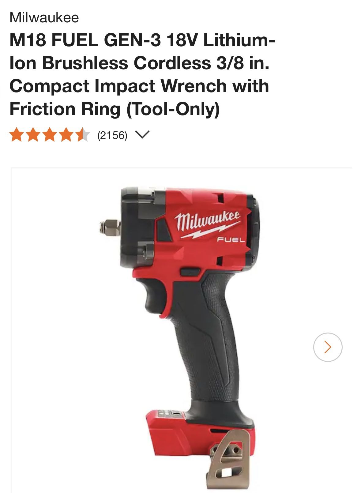 Milwaukee Impact Wrench 3/8