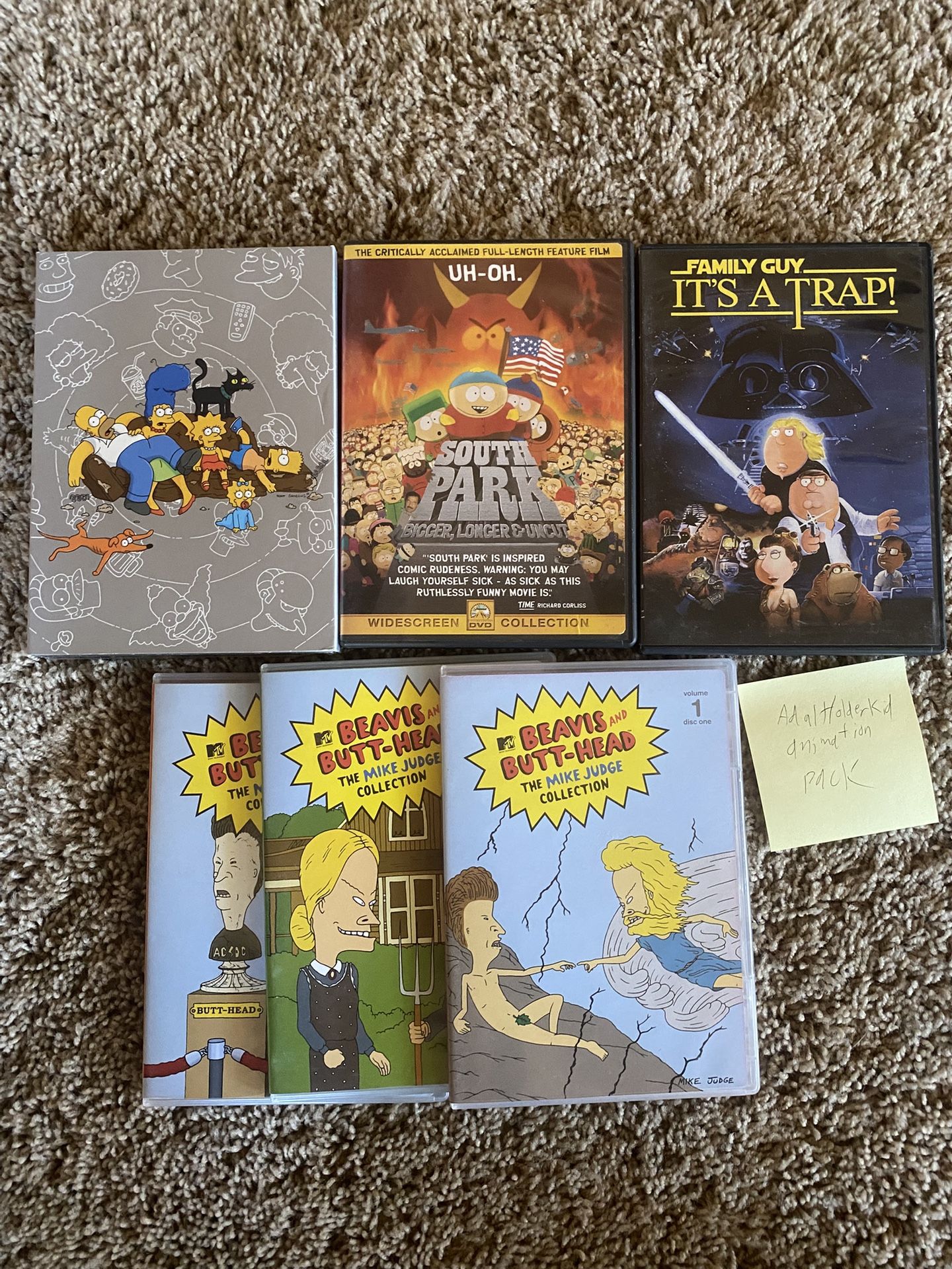 DVD pack adult/teen animated shows and movies for dvd