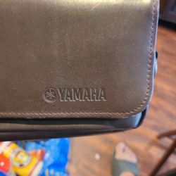 Vintage YAMAHA Brown leather Bag W/ Fur Linning 