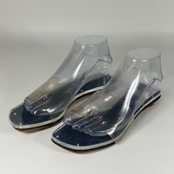 Chanel Women's Clear PVC Transparent Minimalist Flat Slide Sandals - Size 36.5