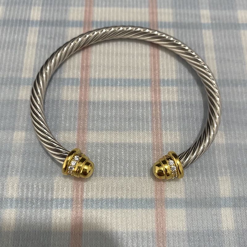 David Yurman 18k Gold Inlaid Sterling Silver Bracelet At Both Ends