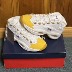 Reebok Question Mid Yellow Toe GS Size 5 