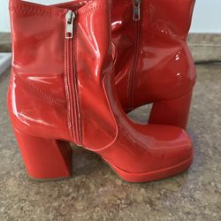 Platform Vinyl Boots 