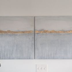 Set Of 2 Paintings - Wall Decor - Textured 