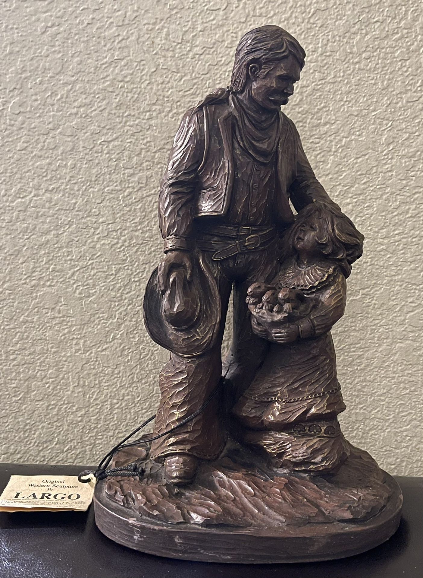 1994 Limited Edition Largo Western Sculpture Papa, Kate & Bunnies 714
