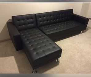 New Black Futon Sectional Sofa