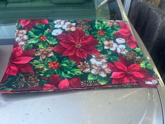 Christmas Poinsettia Fabric Placemats