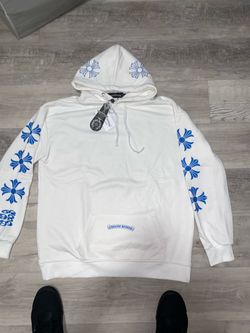 Chrome Hearts White Hoodie Blue Cross floral LARGE $110 🔥🔥