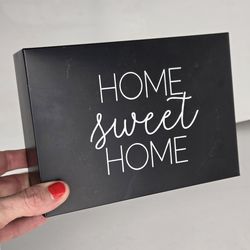 Home Sweet Home Black Farmhouse Metal Decorative Sign Tabletop Decor