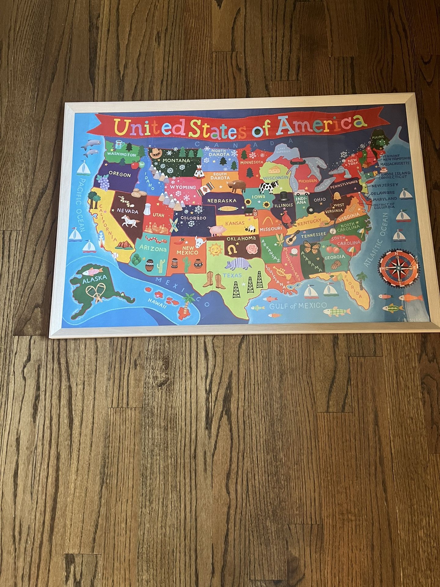 Framed Map Of The United States