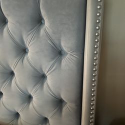 Queen Tufted Gray Headboard