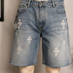Brand New Chrome Hearts Denim Shorts with original tags attached.