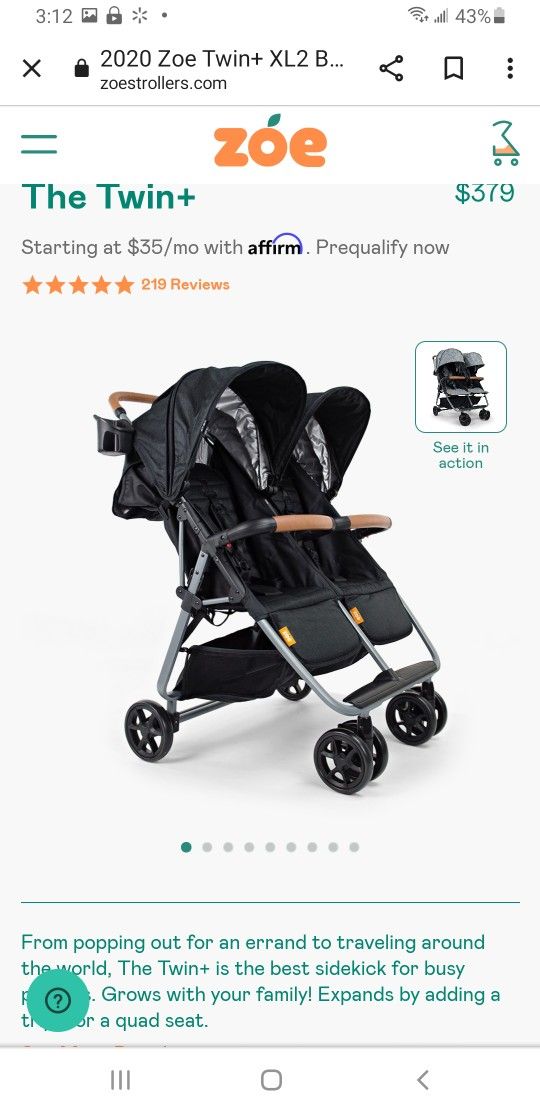 Zoe The Twin+ XL2 Stroller Luxe Black