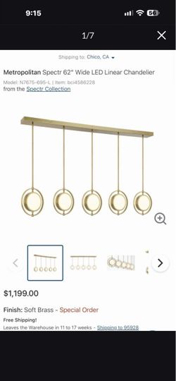 Metropolitan Spectr 62" LED Linear Chandelier