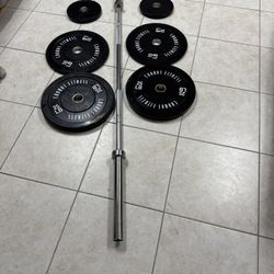 Weight Olympic Barbell With Bumpers Brand New