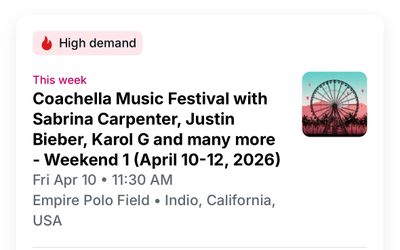 1 Coachella wristband weekend 2