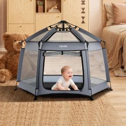 Baby Playpen, Pop Up Toddler Playpen with Canopy, Indoor & Outdoor Portable Play Yard for Babies Toddlers, NEW 