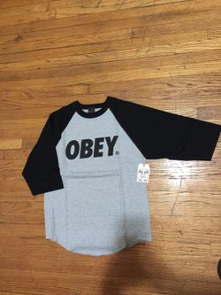 Obey baseball font shirt
