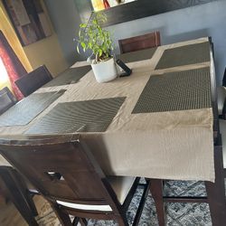 Dark Brown wooded Sets Table And Chairs 