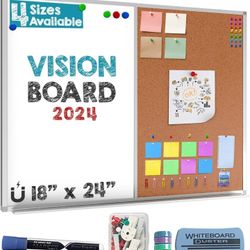 Besso Cork Board & White Board for Wall (18 x 24) 